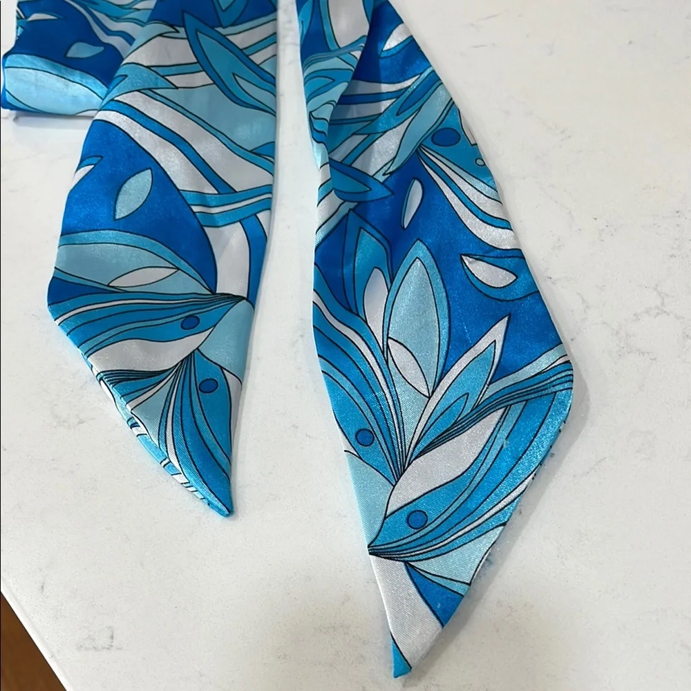 Vibrant Blue Floral Polyester Belt Accessory
